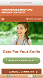 Mobile Screenshot of chesapeakefamilydentistry.com